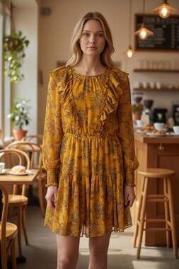 Rachel Parcell Floral Paisley Ruffle Mini Dress, Size XS